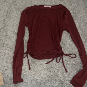 Long sleeve side tie top